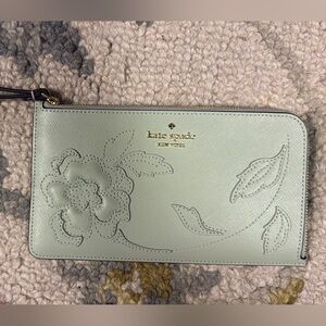 Kate Spade Mint Green Floral Wristlet